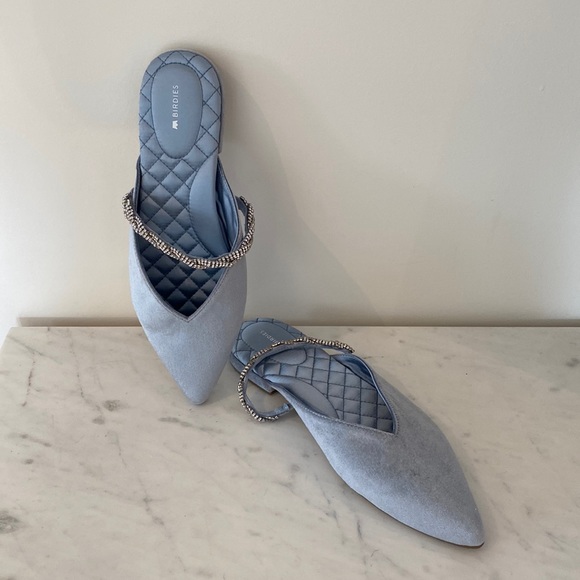 Velvet Slides with Crystal Detail - Picture 1 of 4